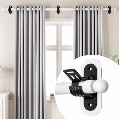 🪟No-Drill Curtain Rod Brackets – Easy Peel & Stick, 4-Pack