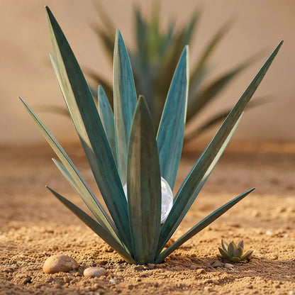 Glowing Solar Agave Garden Light