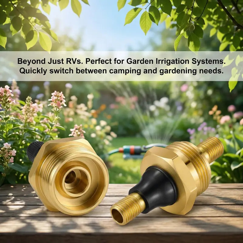 🚐💨 Brass RV Winterizing Blowout Adapter – Quick Water Line Drain & Seasonal Maintenance Tool