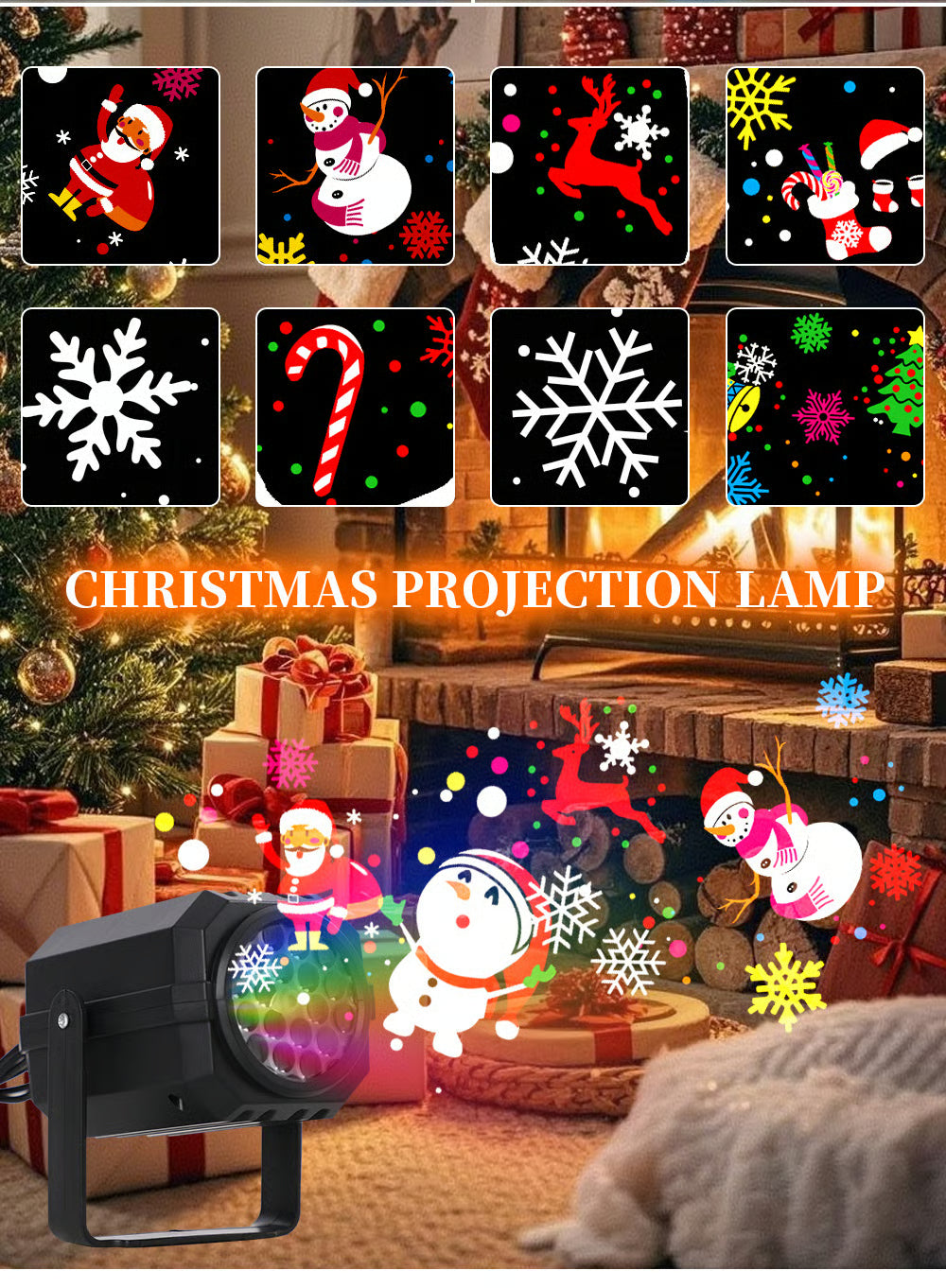 🎄🌟 Magical Christmas LED Projector – 16 Stunning Holiday Patterns to Light Up Your Home! ❄️✨