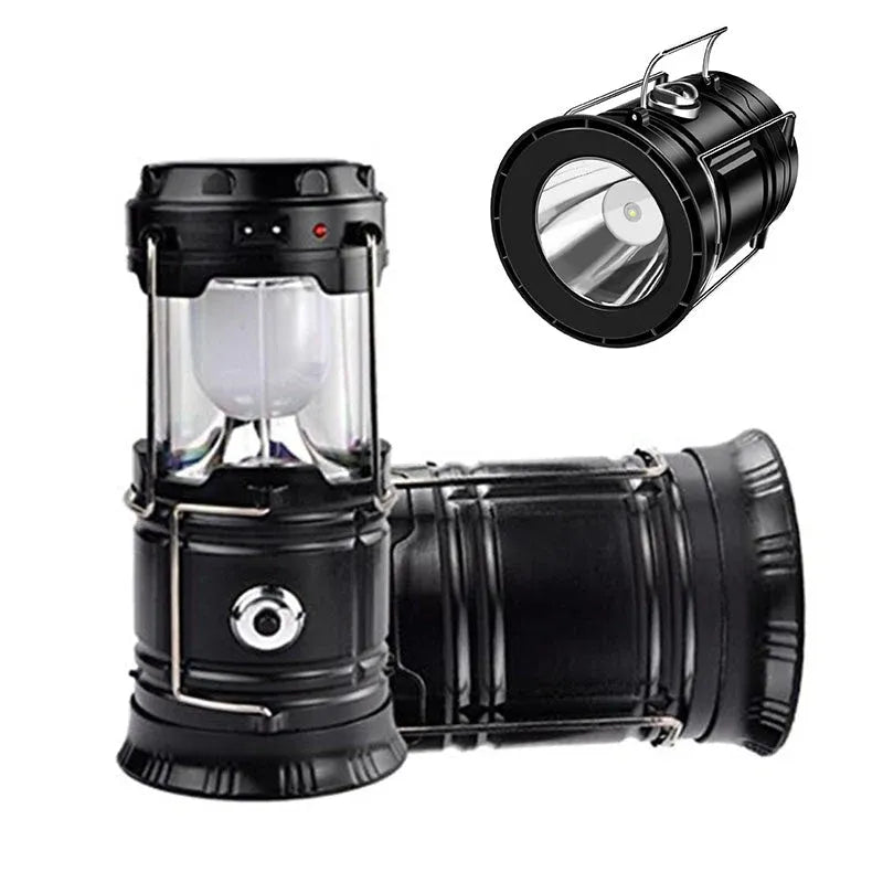 ⛺️Solar Camping Lantern- Rechargeable LED Lights, Magnetic Base & Foldable Hanging Hook- Collapsible Lamp Battery Powered Perfect for Power Outages, Hiking, Emergencies