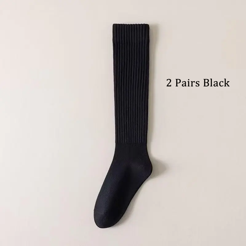 Women's 2-Pair Thick Cute Slim-Fit Solid Color Calf Boot Socks