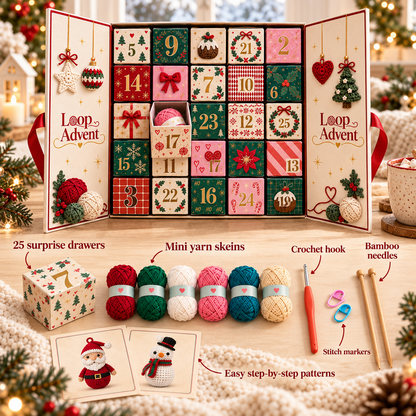 🎄Crochet Christmas Advent Calendar – 24 Days of Handmade Holiday Charm🧶