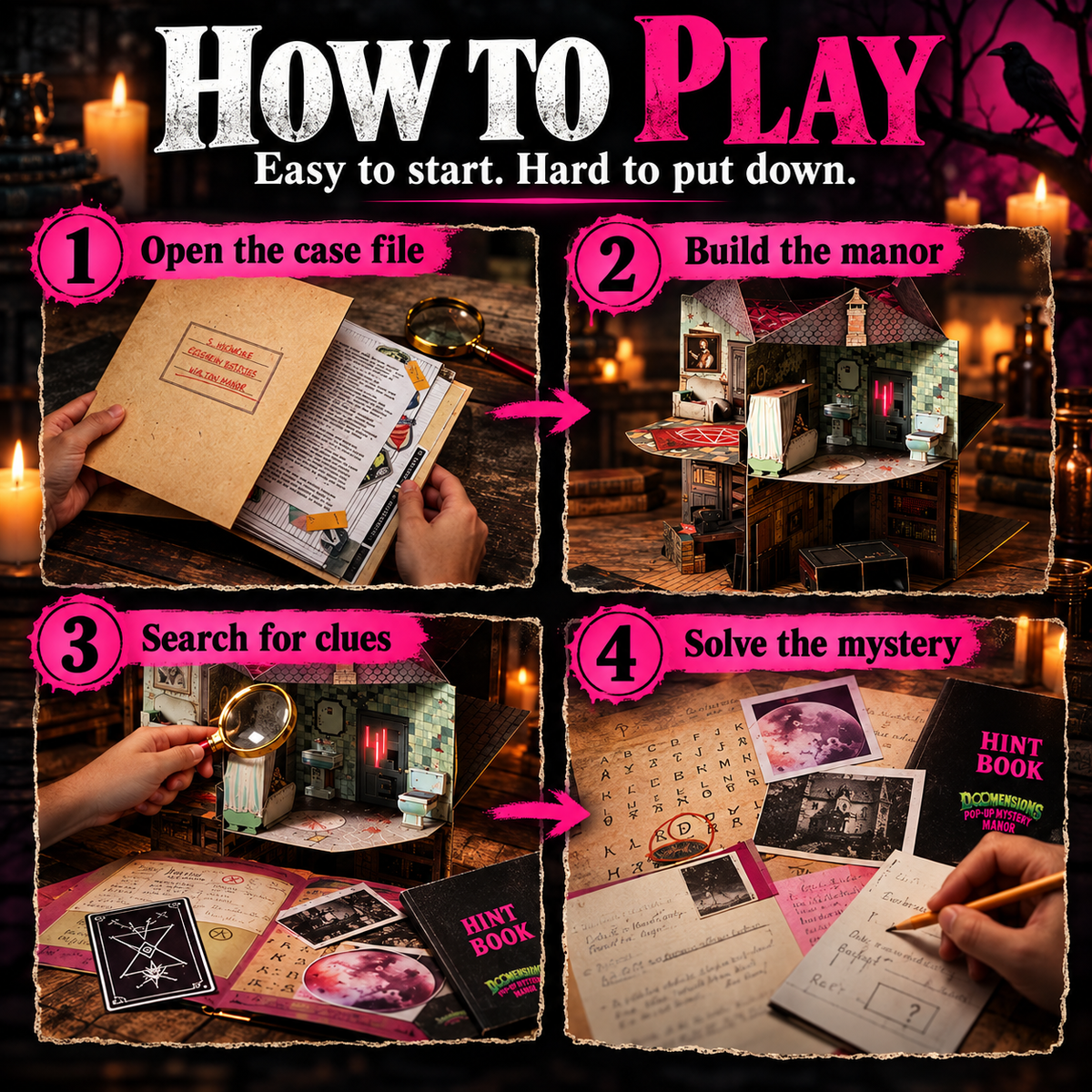 ✨3D Pop-Up Mystery Manor – Immersive Murder Mystery Puzzle Game