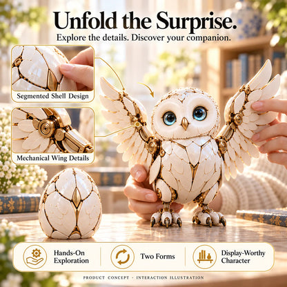 🦉🥚 2-in-1 Transforming Mechanical Owl Egg – Snowy Owl Collectible Figure✨