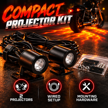 🔥 Motorcycle Flame Ground Projector Kit – Dual 12V Adjustable Underbody Lights