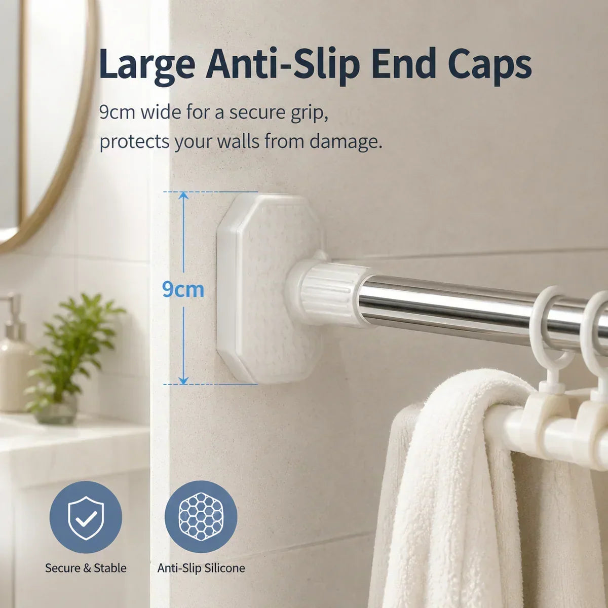 Adjustable No-Drill Rod – Easy Installation Without Drilling 🏠