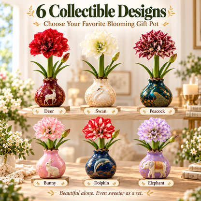 🌱Grow Your Own Amaryllis – Blooming Gift Pot with Decorative Animal Vase