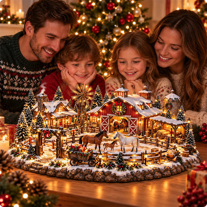 🎁🐴 Christmas Horse Stable Village – Lighted Equestrian Holiday Scene 🎄✨
