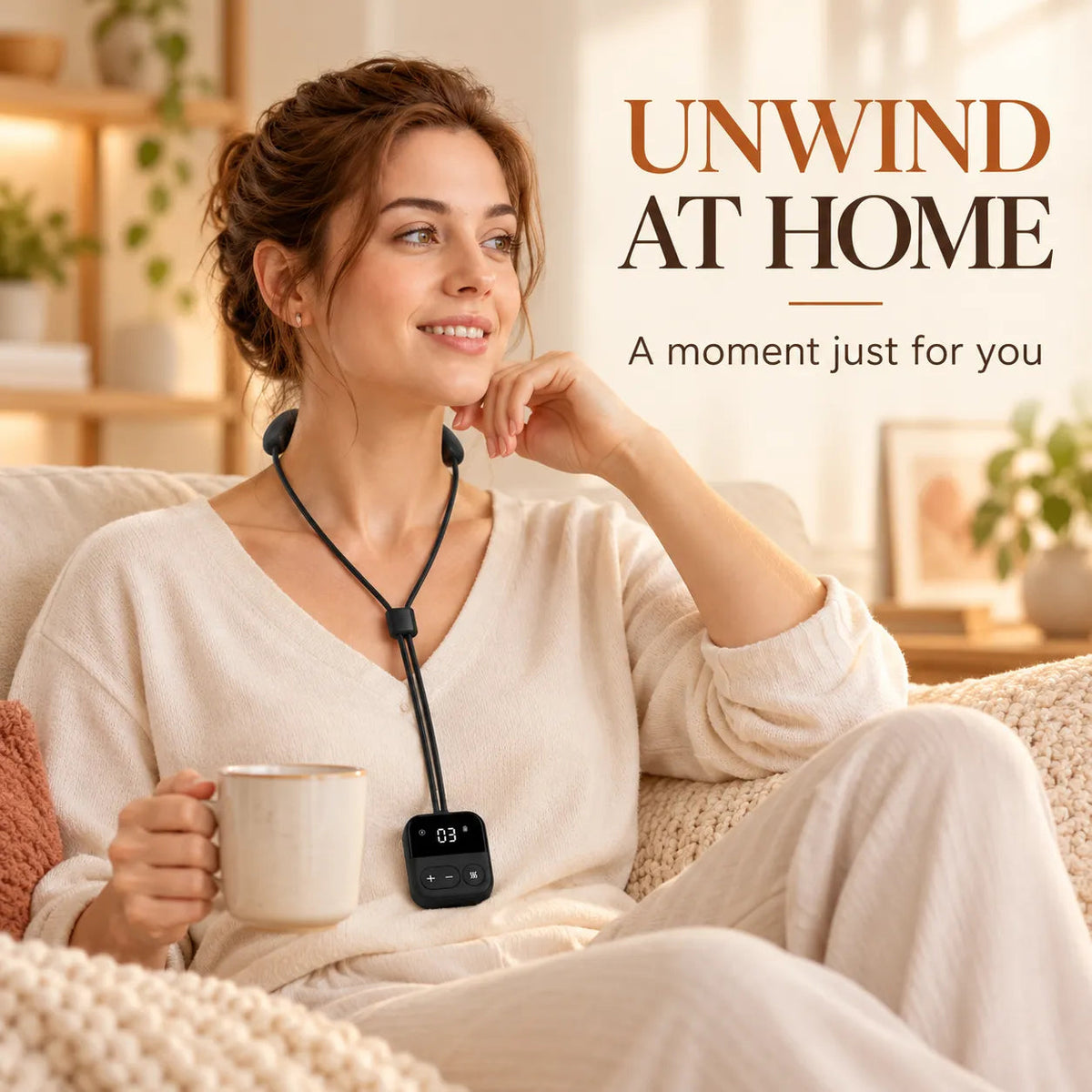 ✨ Pendant Neck Massager with Heat — 5 Modes, 16 Intensity Levels