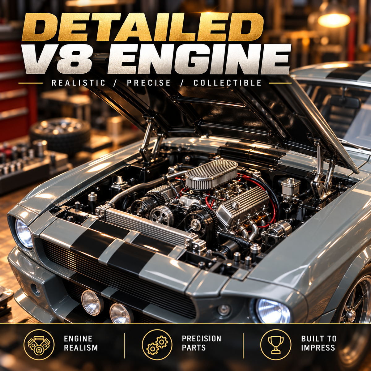 🔥LAST DAY 50%🏎️ 1967-Inspired GT500 Fastback DIY Model Car Kit – Build & Display