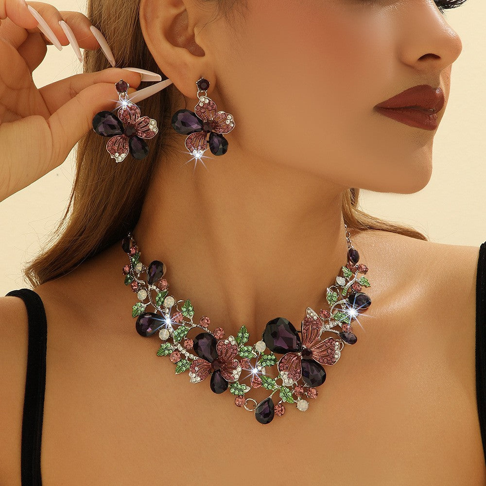 📢📢50% OFF !! ⏰Elegant Rhinestone Jewelry 4-Piece Set