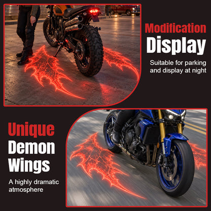 🏍️🔥 Motorcycle Devil Wing Projection Lights – Cool LED Ground Lighting for Riders! ⚡✨