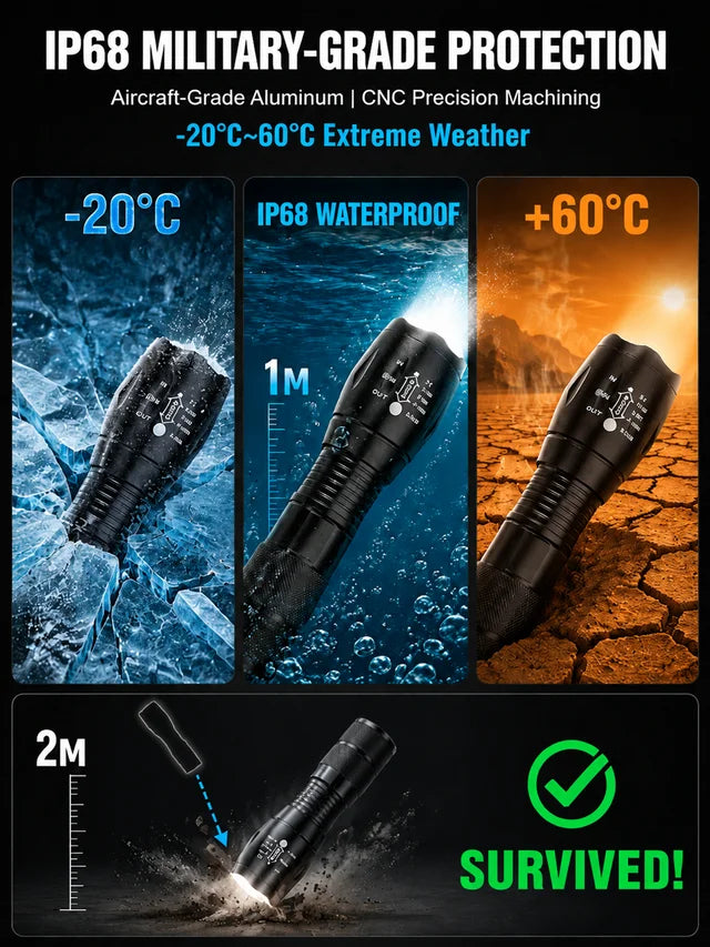 🔦FLASH SALE🔥High-Power Zoomable White Laser Torch – Built for Extreme Adventures