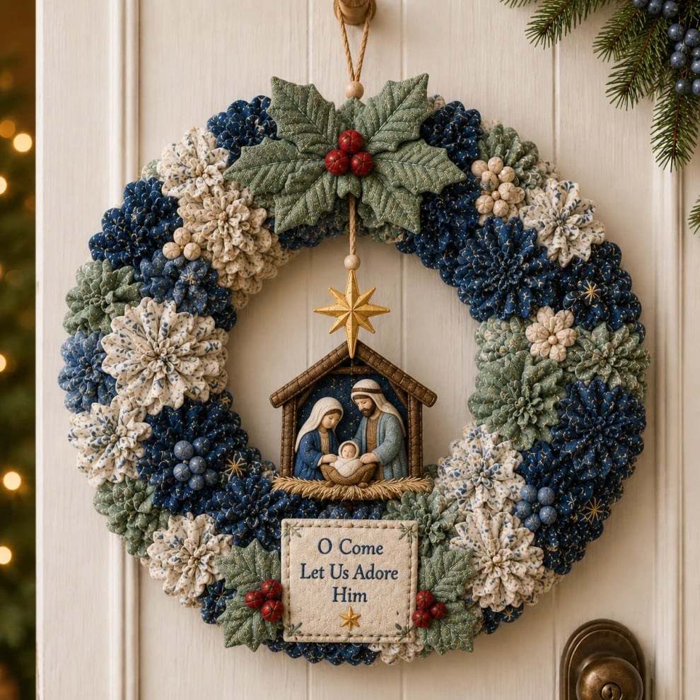 🔥 3D Fabric Poke Christmas Wreath DIY Kit 🎄🧵