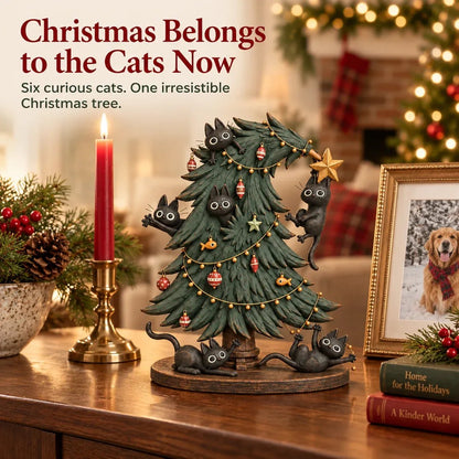 🎄🐱 Cute Black Cat Christmas Tree Decor