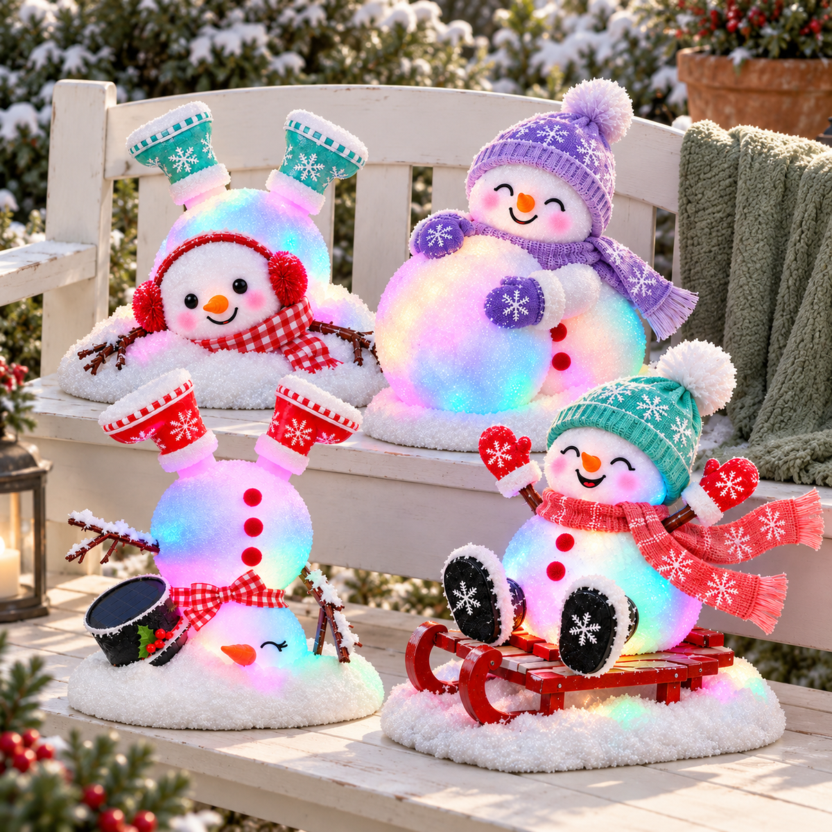 ☃️✨ Light-Up Christmas Snowman Decorations – 4 Adorable Styles to Brighten Your Holiday Garden! 🎄
