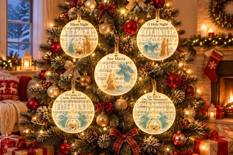 🎶✝️ Sea Glass Christmas Hymn Ornaments
