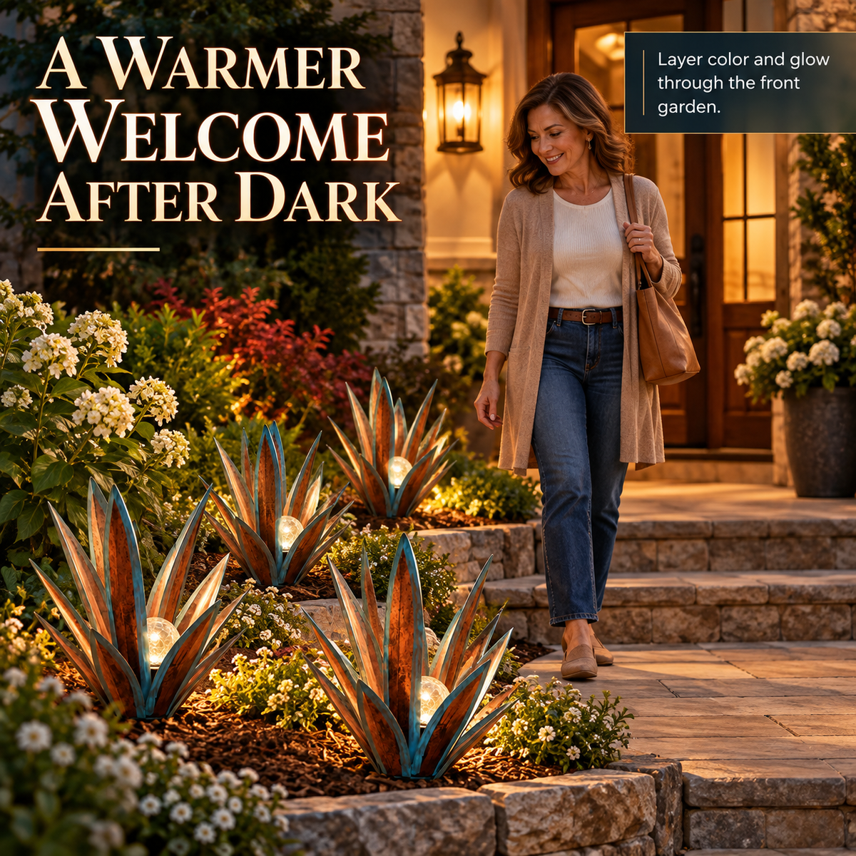 Glowing Solar Agave Garden Light