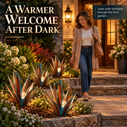 Glowing Solar Agave Garden Light