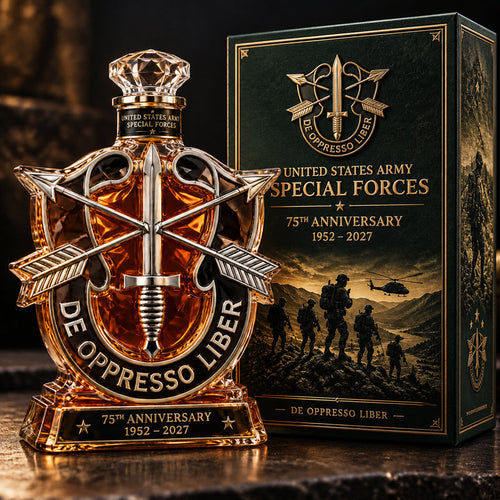United States Army Special Forces 75th Anniversary Whiskey Bottle