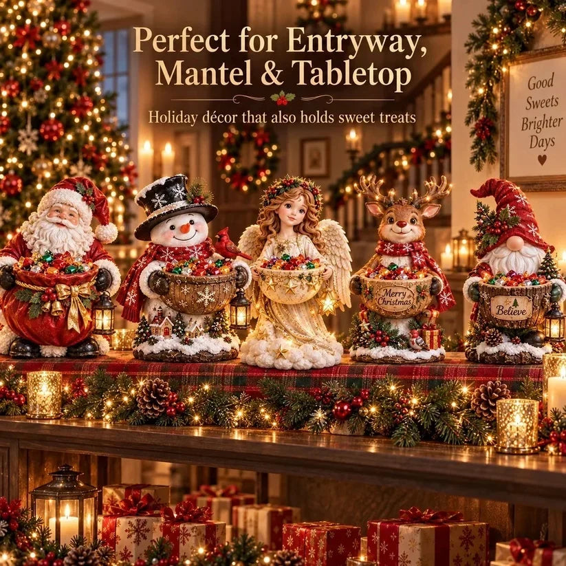 🎅 5-in-1 Festive Lighted Candy Bowl Collection – Christmas Tabletop Decor