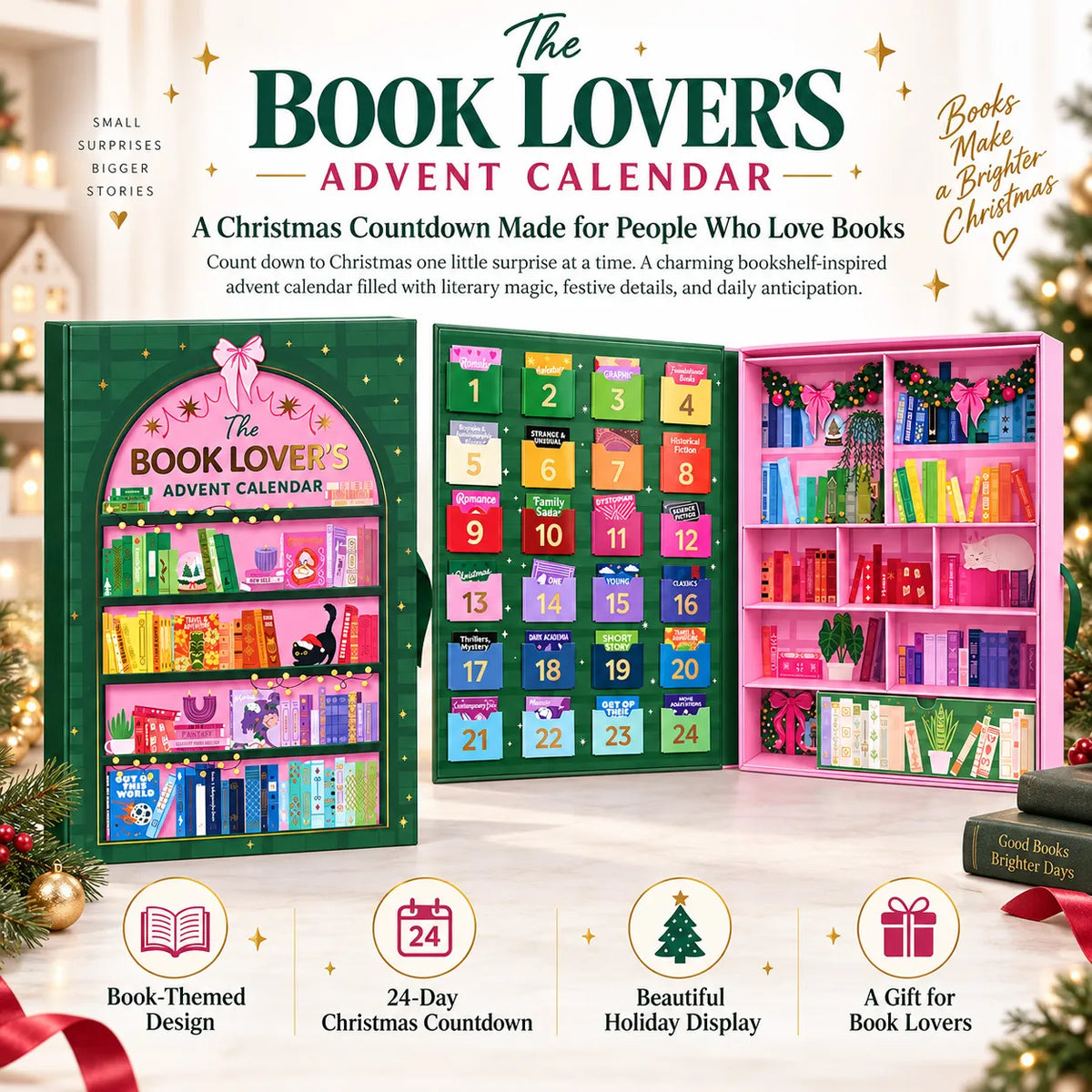 ⏳ Last Day 49% OFF – 📚 The Book Lover’s Advent Calendar | Bookshelf-Inspired Christmas Countdown with Colorful Literary Details for Readers, Teachers & Bookworms 🎄