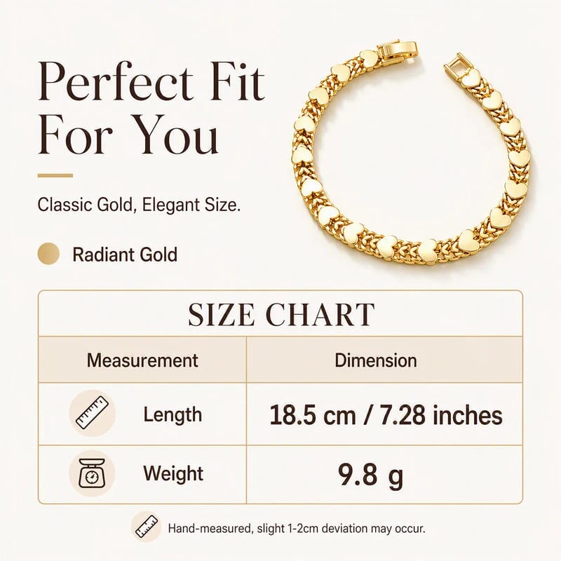 💛49% OFF! ✨Women’s Elegant Heart Link Bracelet – Delicate Charm, Timeless Design & Comfortable Fit 💝