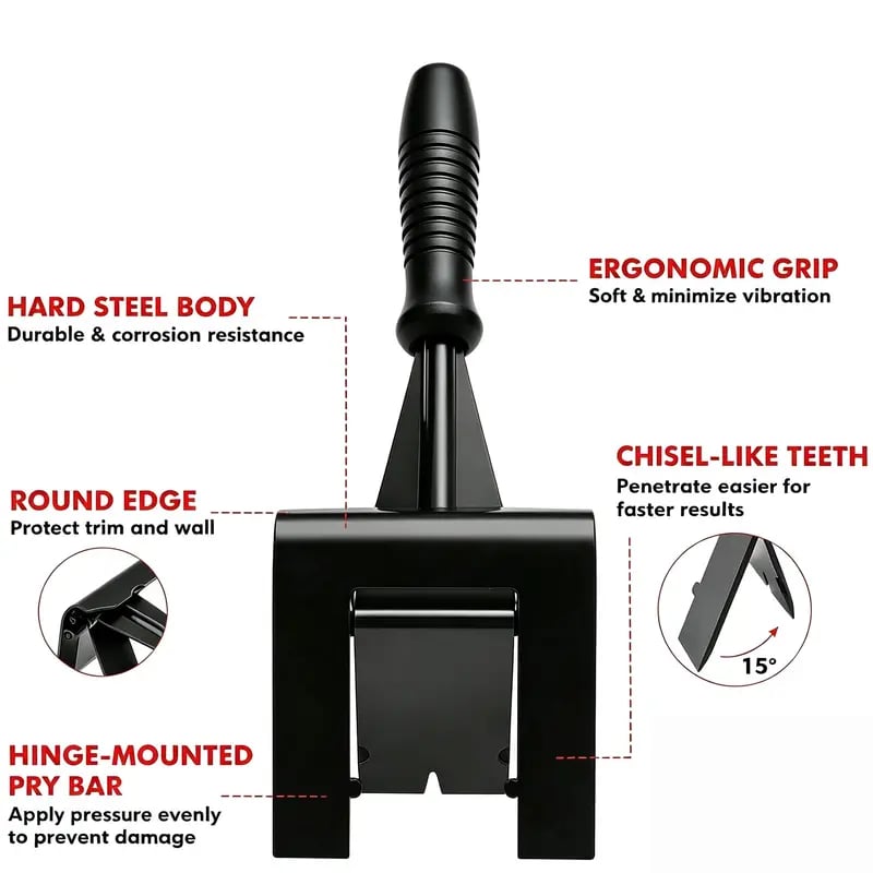 🌟✨ Heavy Duty Trim Puller Tool, Baseboard & Molding Removal Pry Bar 🛠️