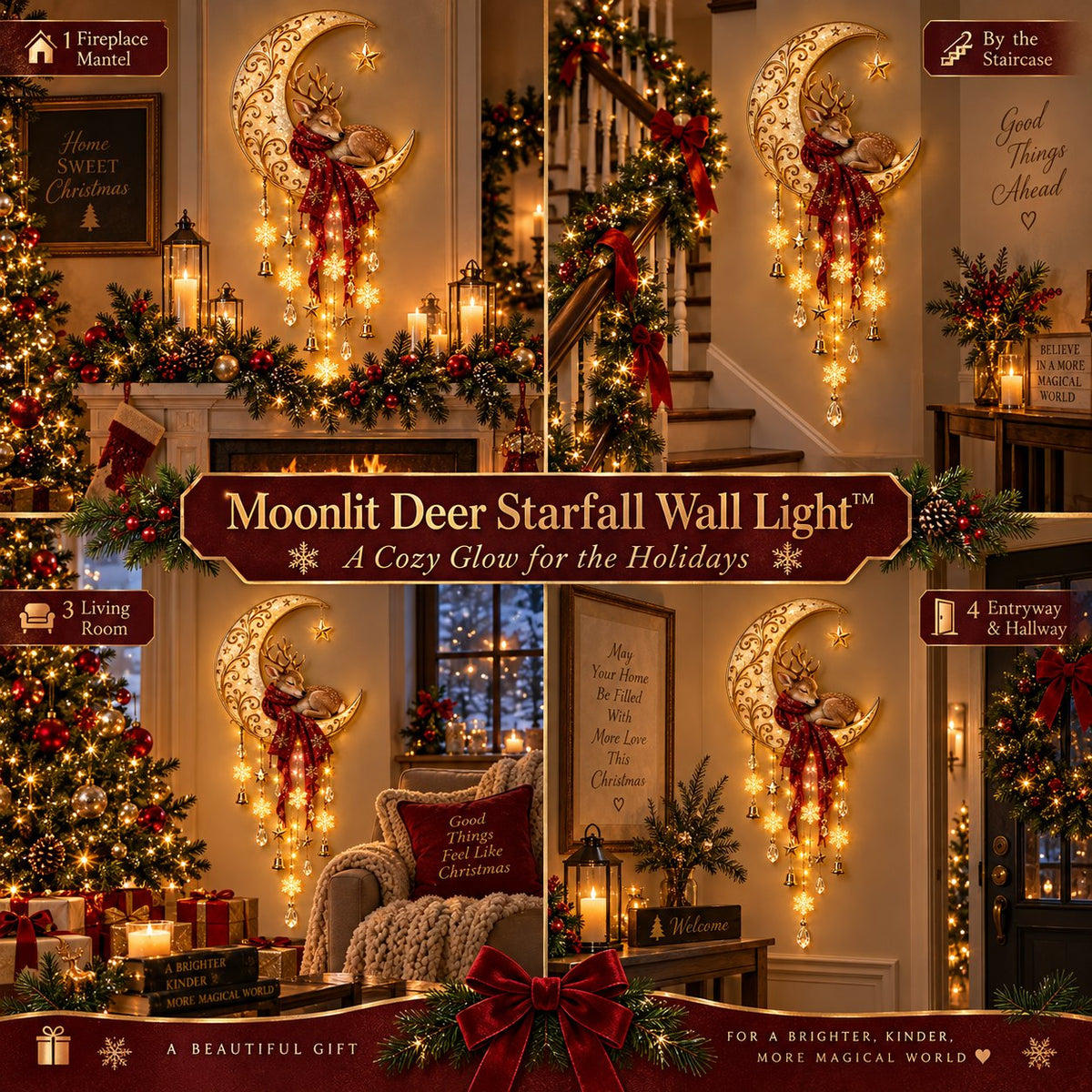 Moonlit Deer Starfall Wall Light™