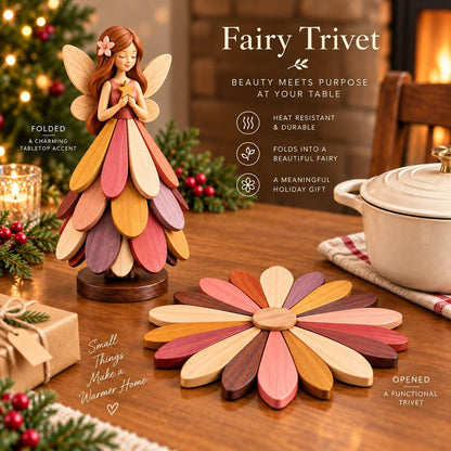 🌸Fairy Bloom Trivet – Folding Fairy Décor & Heat-Resistant Table Protector