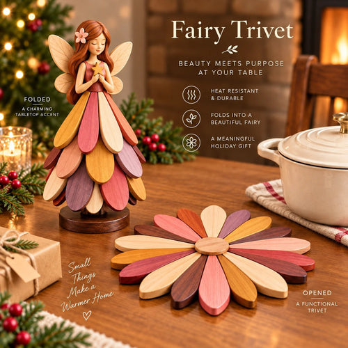 🌸Fairy Bloom Trivet – Folding Fairy Décor & Heat-Resistant Table Protector