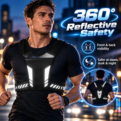 🏃 Lightweight Reflective Running Chest Vest Pack – Bounce-Free Phone Holder & Hydration Vest for Jogging & Hiking