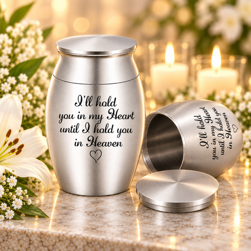 🕊️ “I’m Always With You” Personalized Mini Urn – Memorial Keepsake in Loving Memory of Mom or Dad 🤍