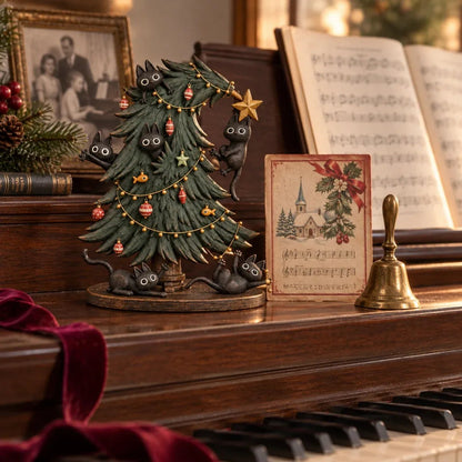🎄🐱 Cute Black Cat Christmas Tree Decor