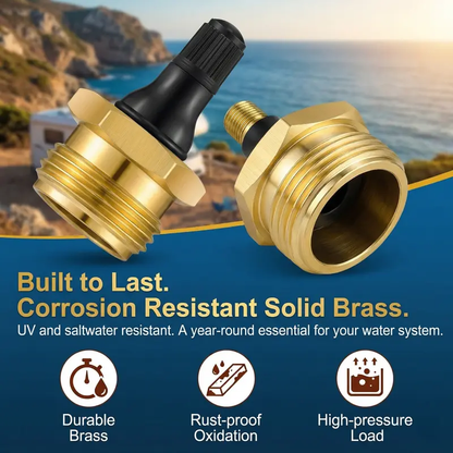 2-Pcs Brass RV Blow Out Plugs with Drain Valve