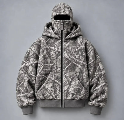 🦌 HunterZip Hunting Hoodie – Built-In Face Mask for Cold-Weather Adventures