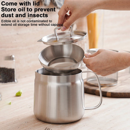 🍳 2-in-1 Stainless Steel Oil Strainer Pot & Deep Fryer - Reusable Cooking Oil