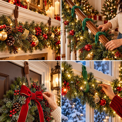 🎄 No Drill Mantel Decor Straps for Christmas Garland（8 PCS）