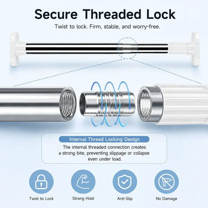 Adjustable No-Drill Rod – Easy Installation Without Drilling 🏠