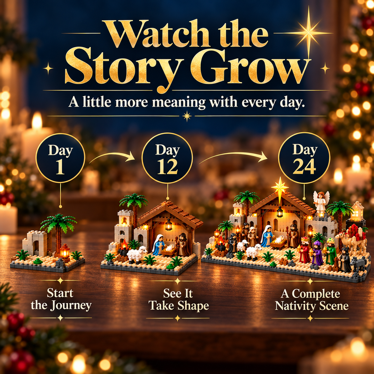 ⛪🎅Nativity Building Advent Calendar | 24 Daily Builds to Create a Complete Christmas Scene✝️