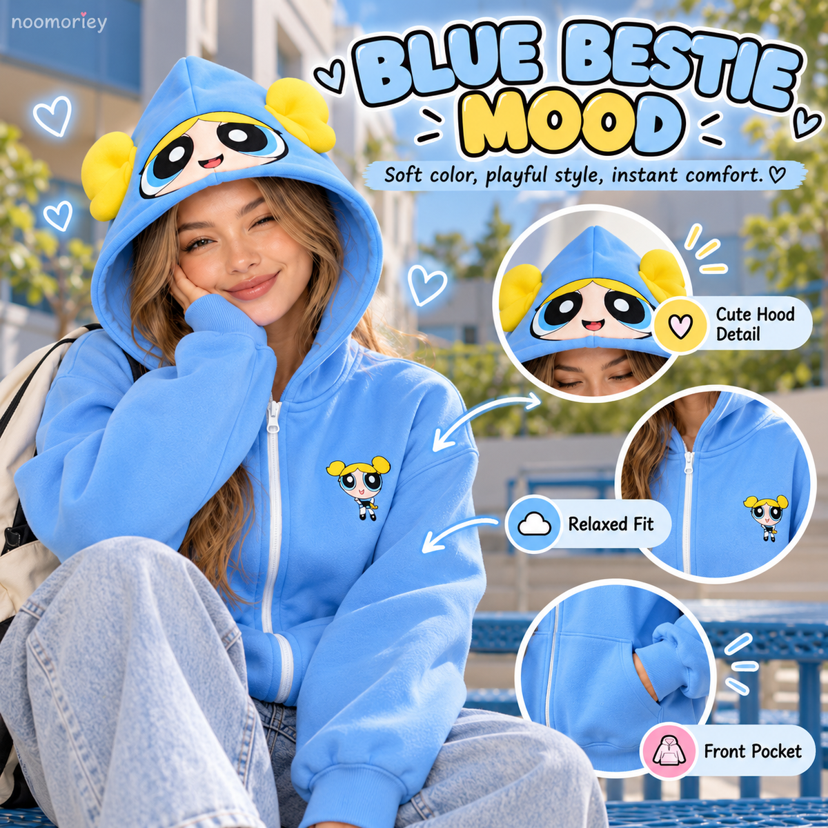 🔥Cozy Double-Hooded Half-Zip Sweatshirt