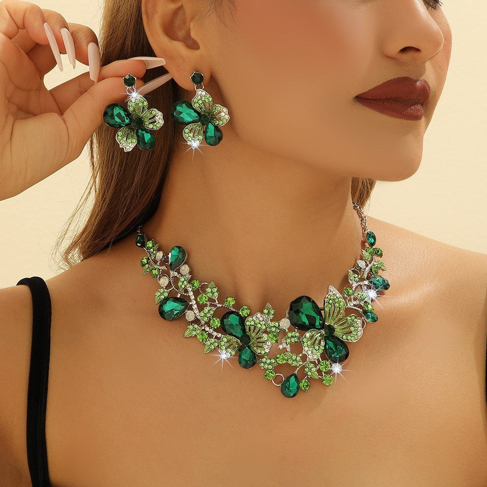 📢📢50% OFF !! ⏰Elegant Rhinestone Jewelry 4-Piece Set