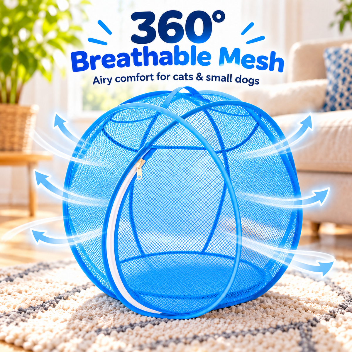 🐾 Foldable Breathable Mesh Pet Tent