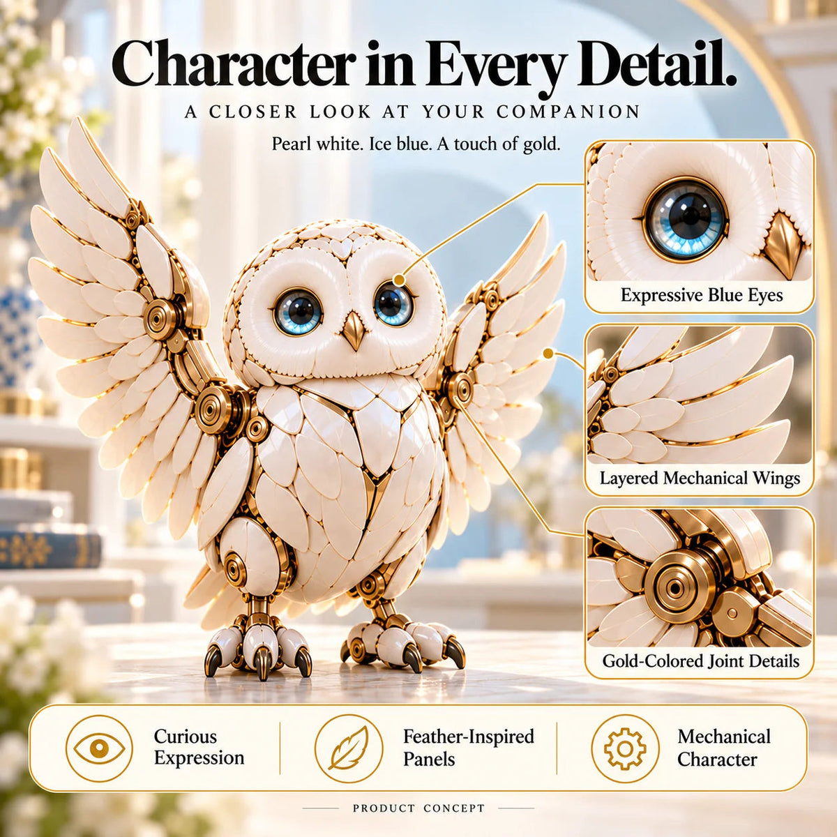 🦉🥚 🔥2-in-1 Transforming Mechanical Owl Egg – Snowy Owl Collectible Figure✨