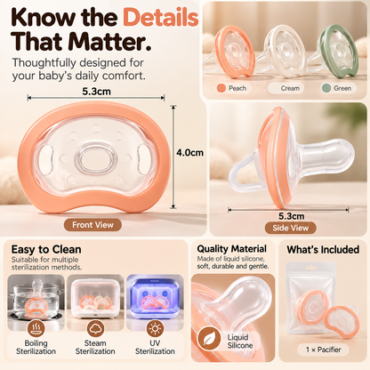 🍼 Breast-Like Silicone Baby Pacifier – Soft, Flexible Soothing Design for Breastfed Babies