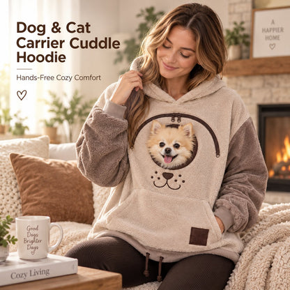 🐾 Cozy Pet Carrier Hoodie🐾 – Soft Fleece Cuddle Pouch Sweatshirt for Cats & Small Dogs🐾