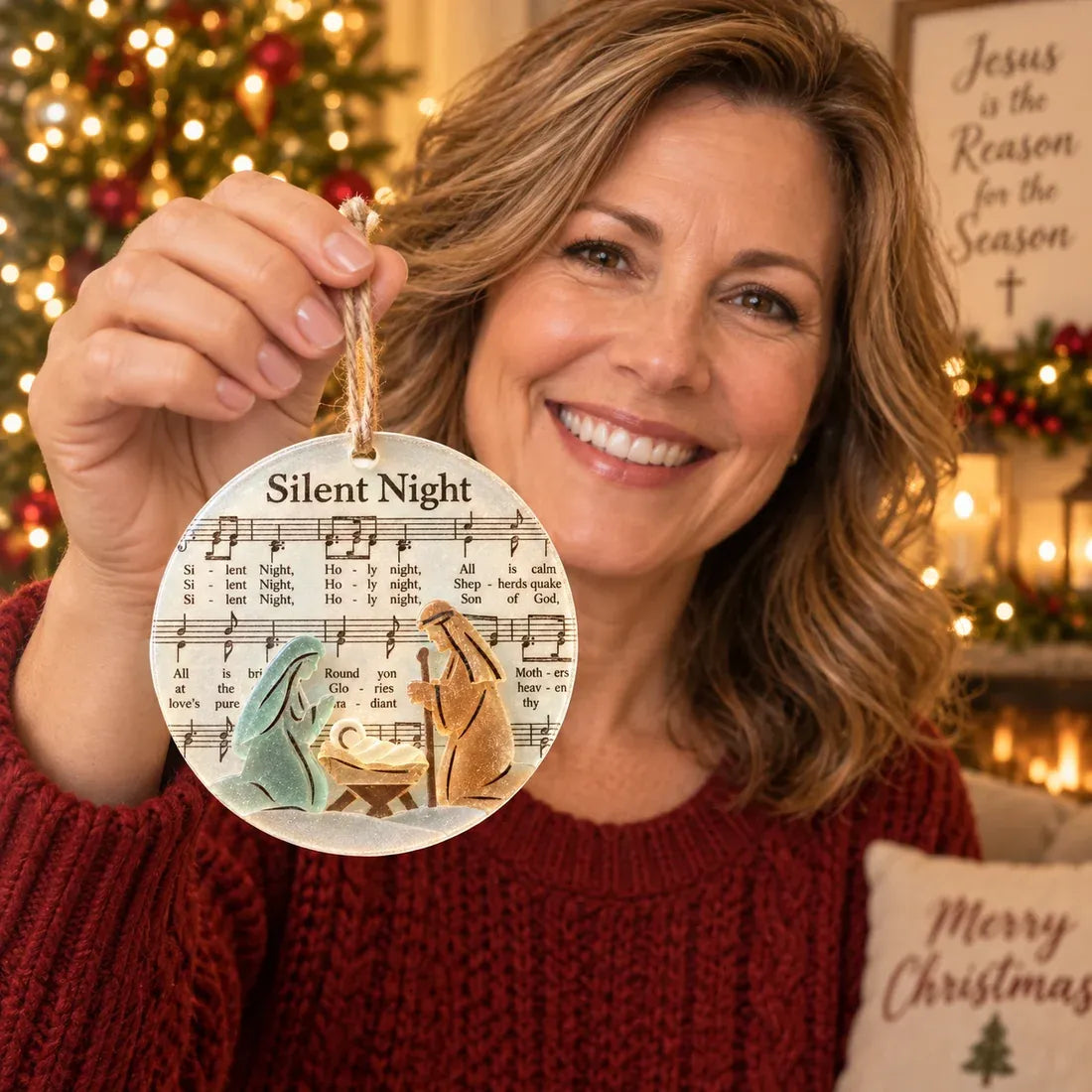 🎶✝️ Sea Glass Christmas Hymn Ornaments