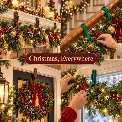 🎄 No Drill Mantel Decor Straps for Christmas Garland（8 PCS）