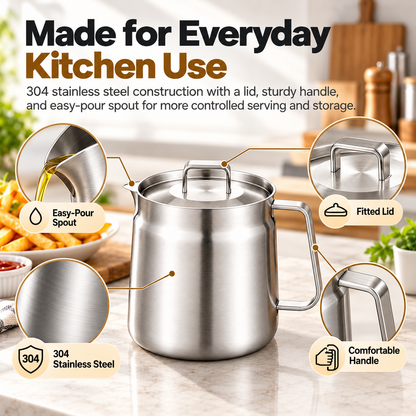 🍟 3-in-1 Stainless Steel Deep Fryer Pot with Oil Filter & Fry Basket